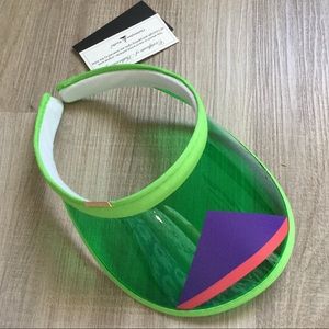 Women Plastic Sun Visor Summer Hat Green